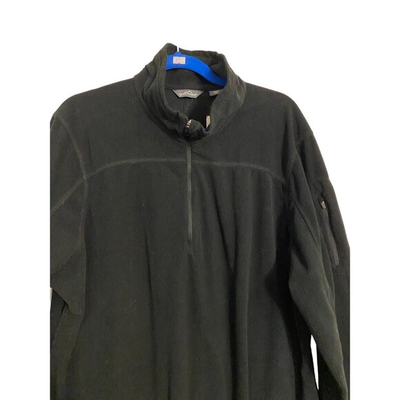 NEW Eddie Bauer Women's Quarter Zip Grid Fleece Jacket Size 2X Black Activewear - Picture 3 of 5